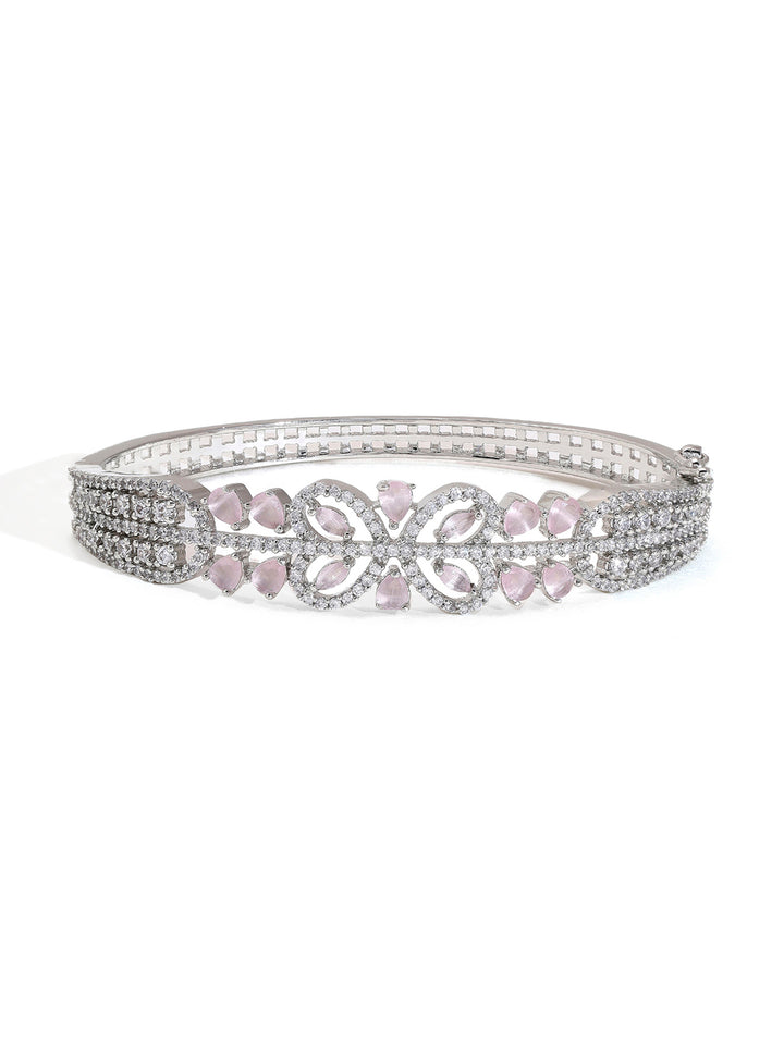 Priyaasi American Diamond Sparkle on Silver-Plated Bracelet