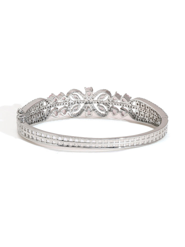 Priyaasi American Diamond Sparkle on Silver-Plated Bracelet