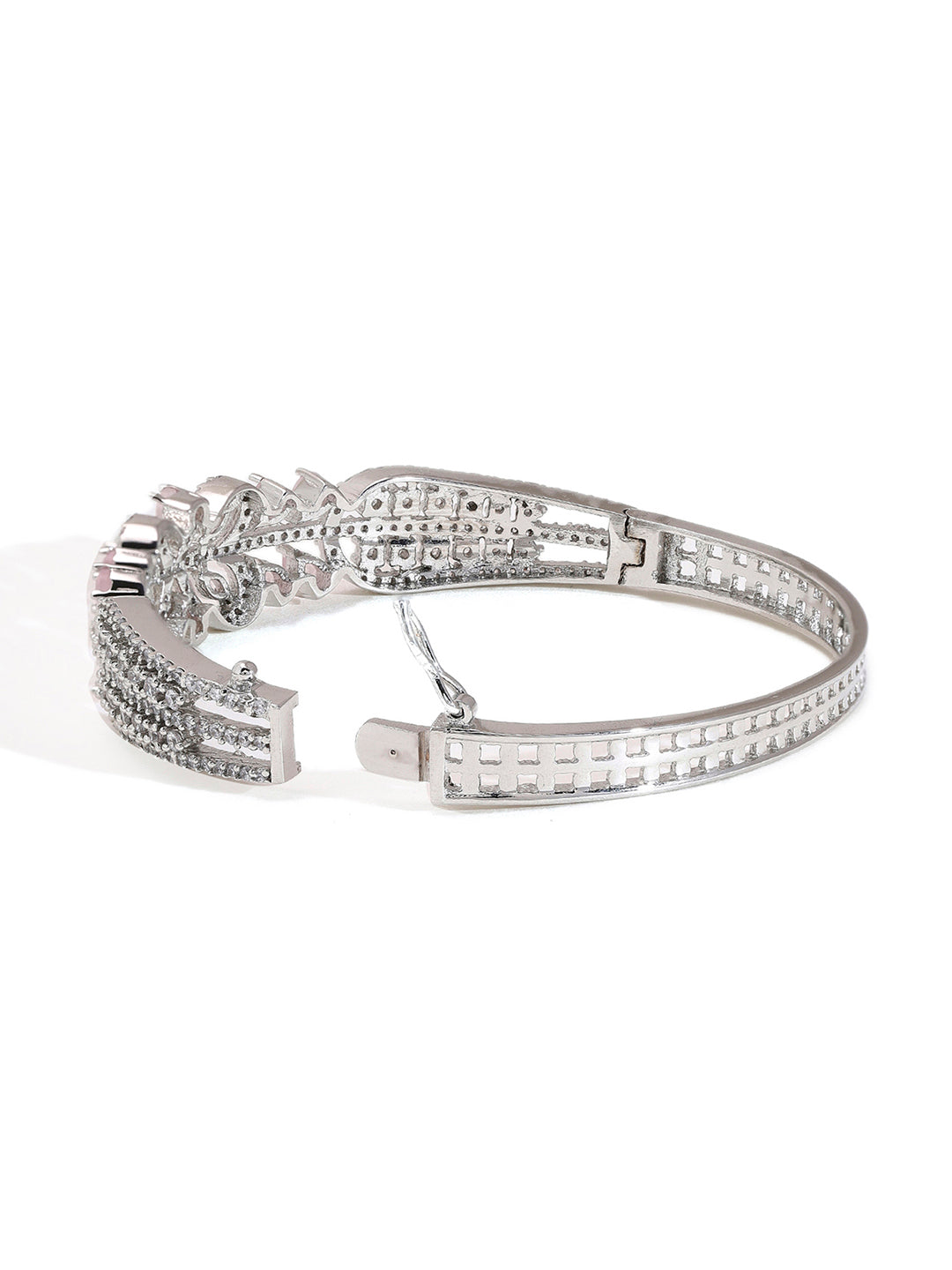 Priyaasi American Diamond Sparkle on Silver-Plated Bracelet