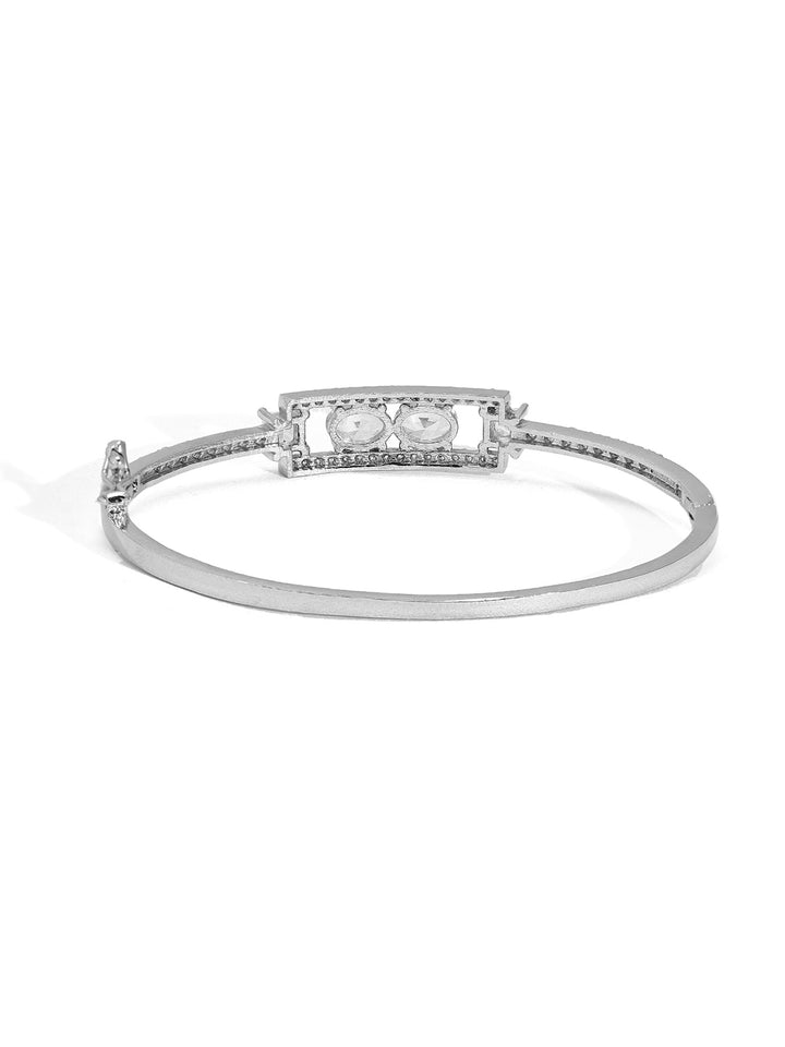 Priyaasi Dazzling American Diamond Adorned Silver-Plated Bracelet