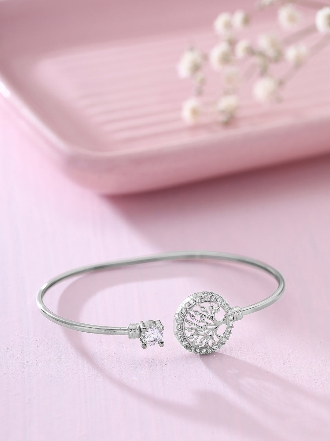 Prita Tree and Stone Design SIlver Bracelet