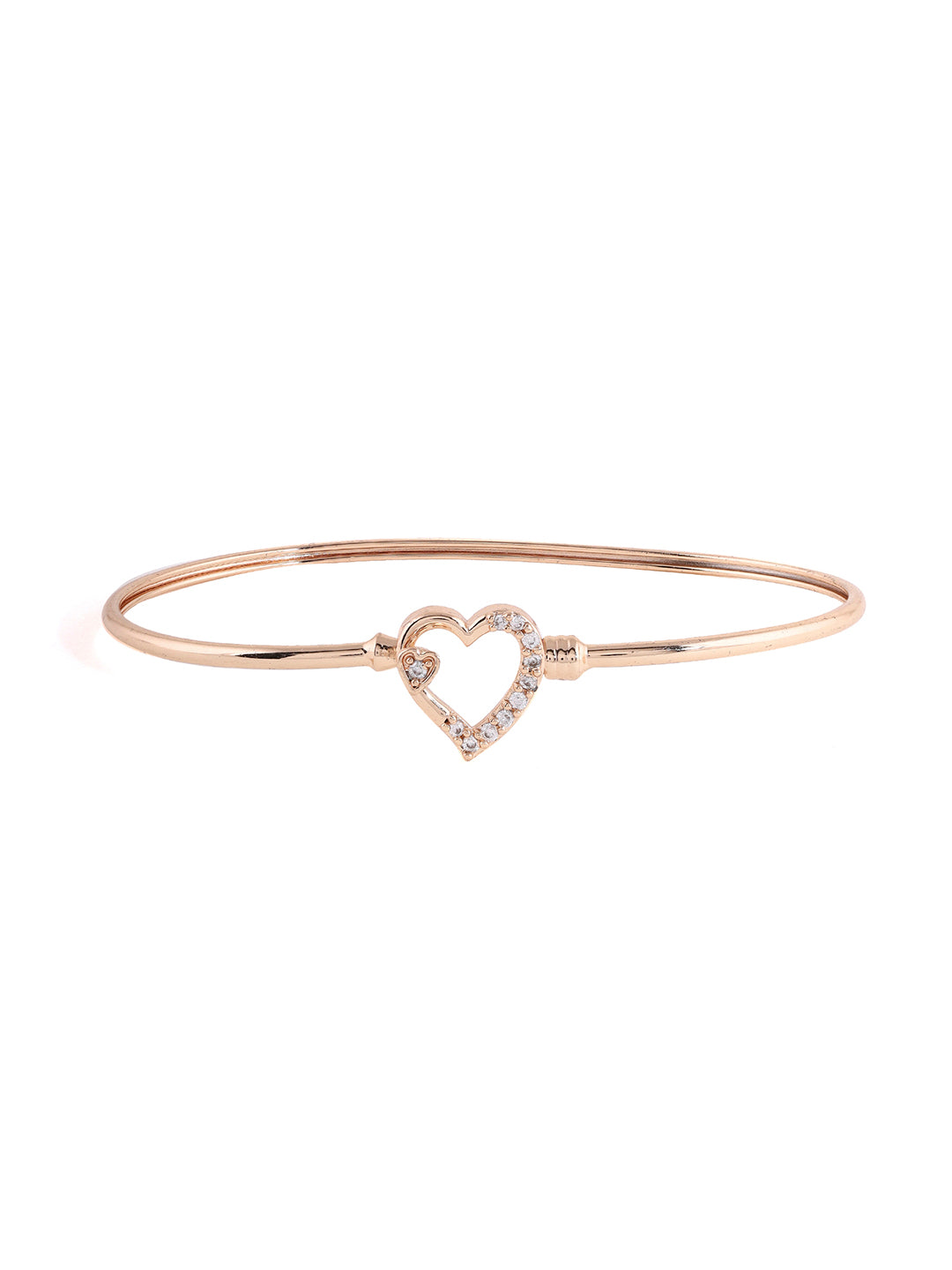 Prita American Diamond Simple Heart Bracelet