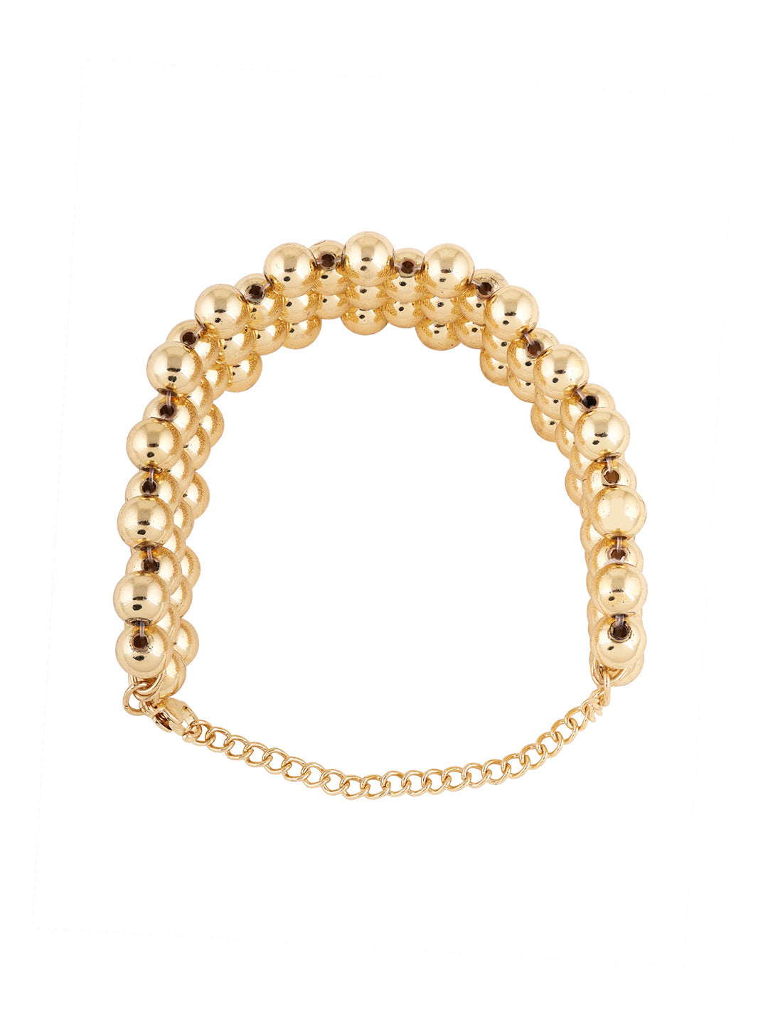 Priyaasi Gold Bold Balls Mesh Gold Plated Choker Necklace