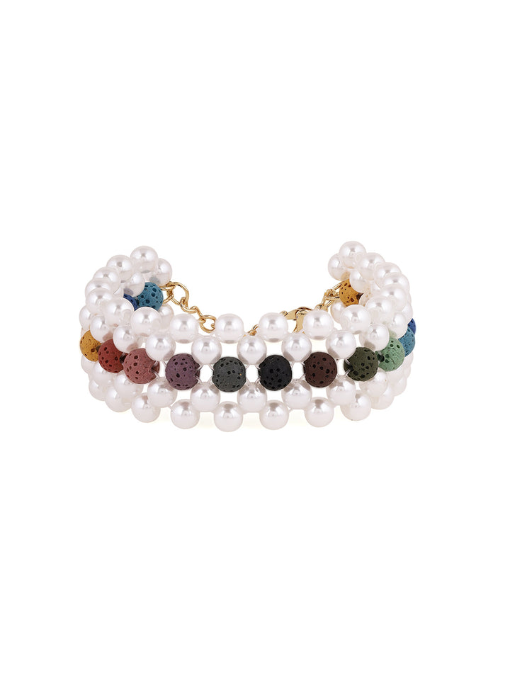 Priyaasi Spiffy Pearl Multicolor Beads Sequenced Fashiony Bracelet