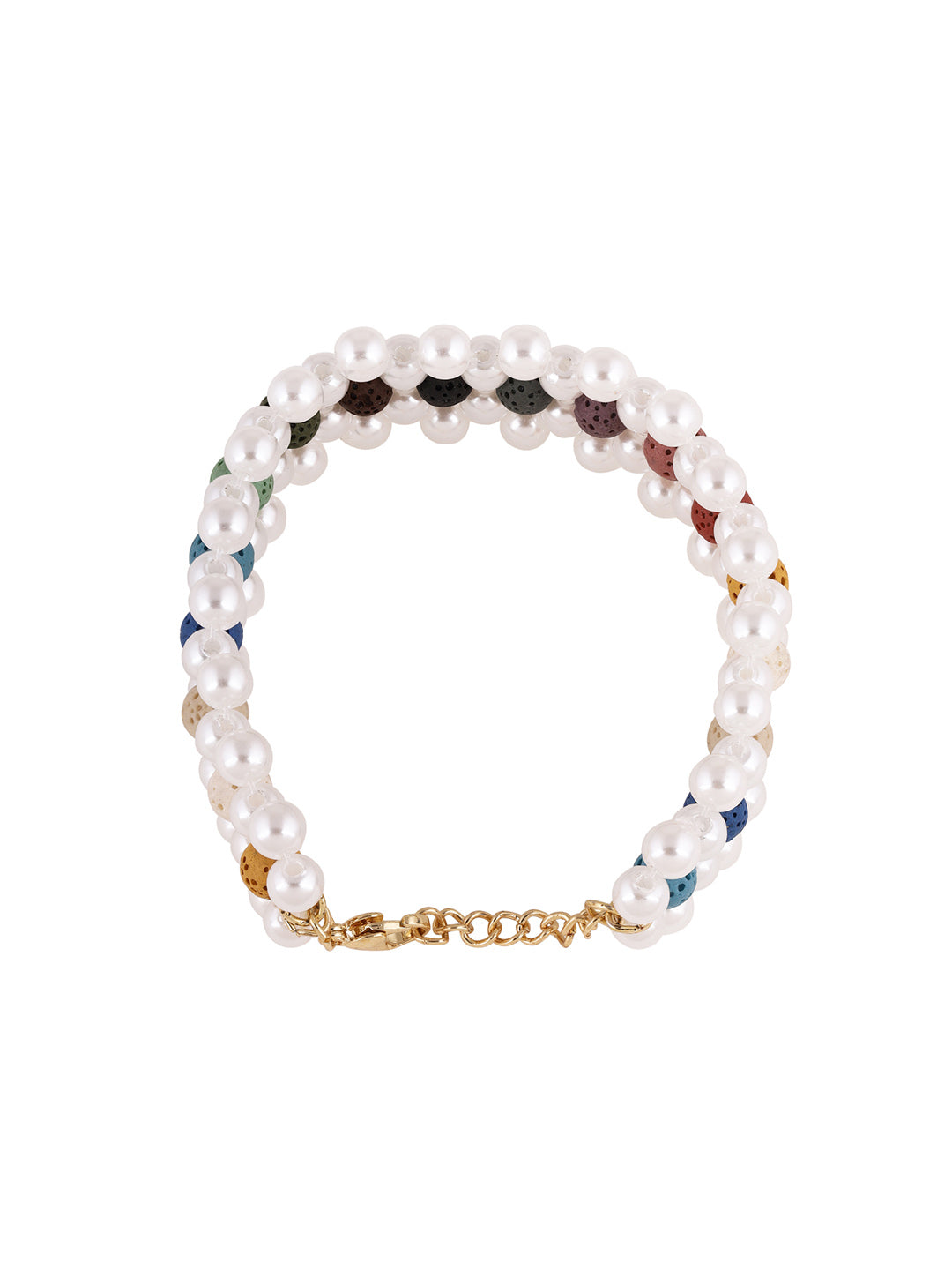 Priyaasi Spiffy Pearl Multicolor Beads Sequenced Fashiony Bracelet