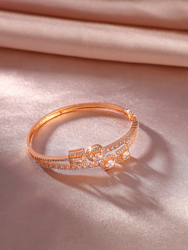 Priyaasi Elegant Rosegold Plating Fancy Kada pattern Bracelet