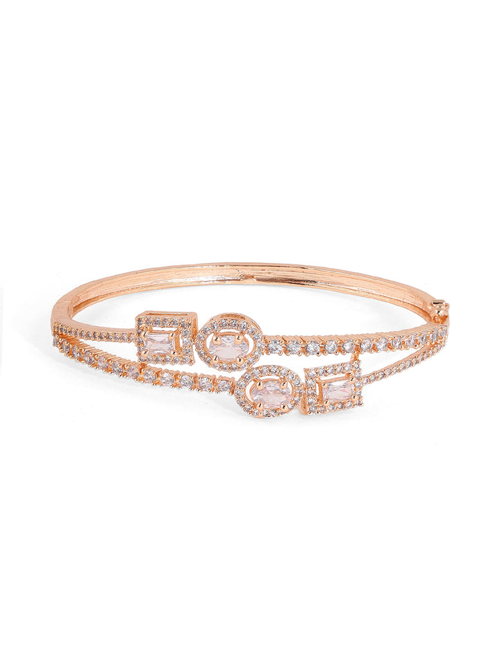 Priyaasi Elegant Rosegold Plating Fancy Kada pattern Bracelet