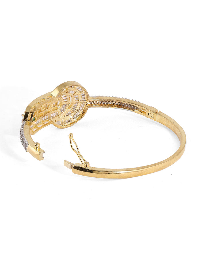 Priyaasi Fancy Rhinestones AD Gold Plating Kada Style Bracelet