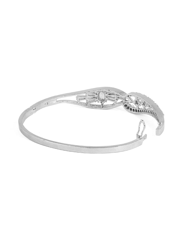 Priyaasi Stylish Kada AD Stones Elegance Silver Plating Bracelet