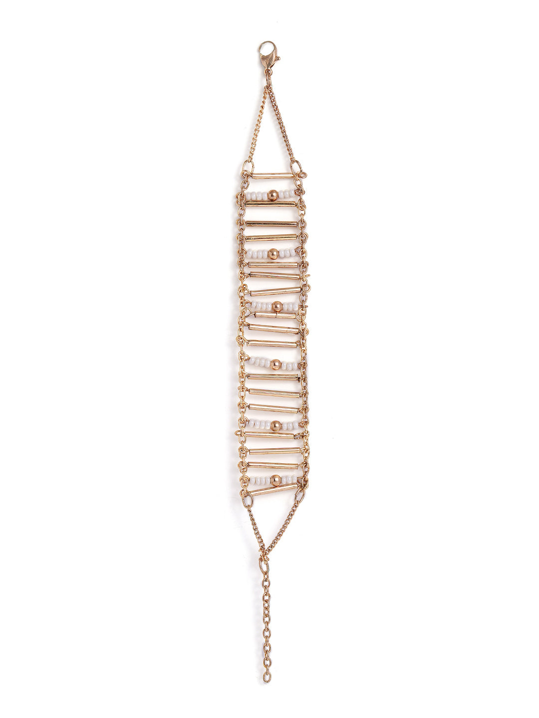 Statement Elegance Pearls Gold Plated Adjustable Bracelet
