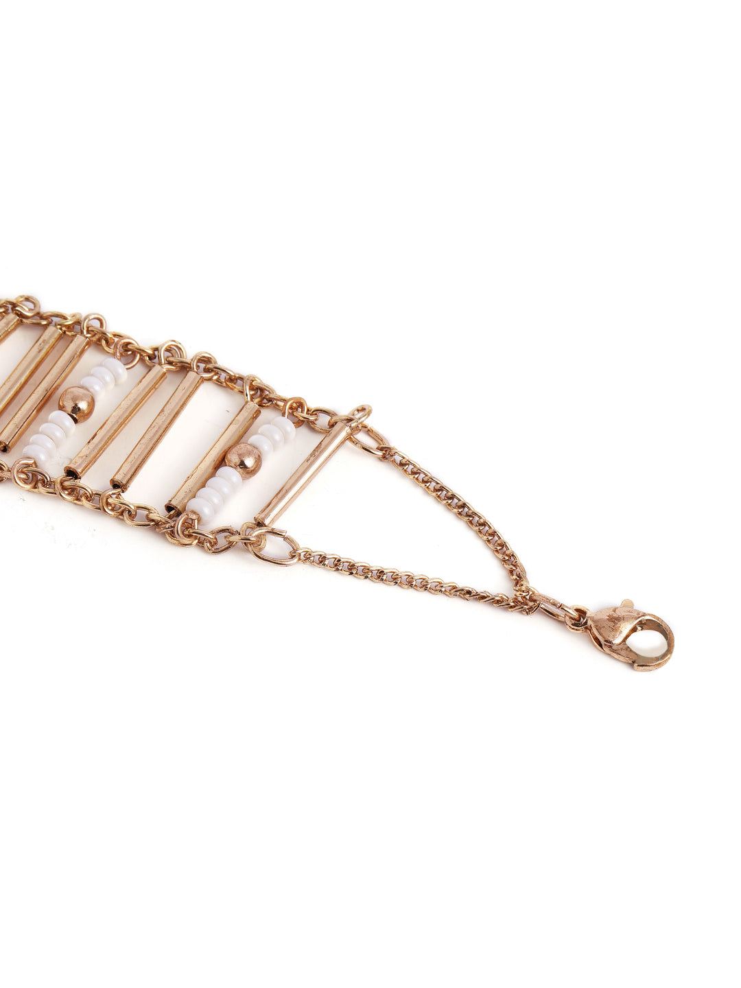 Statement Elegance Pearls Gold Plated Adjustable Bracelet