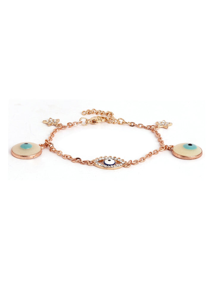 Evil Eye Star Gold Plated Chain Elegance Adjustable Bracelet
