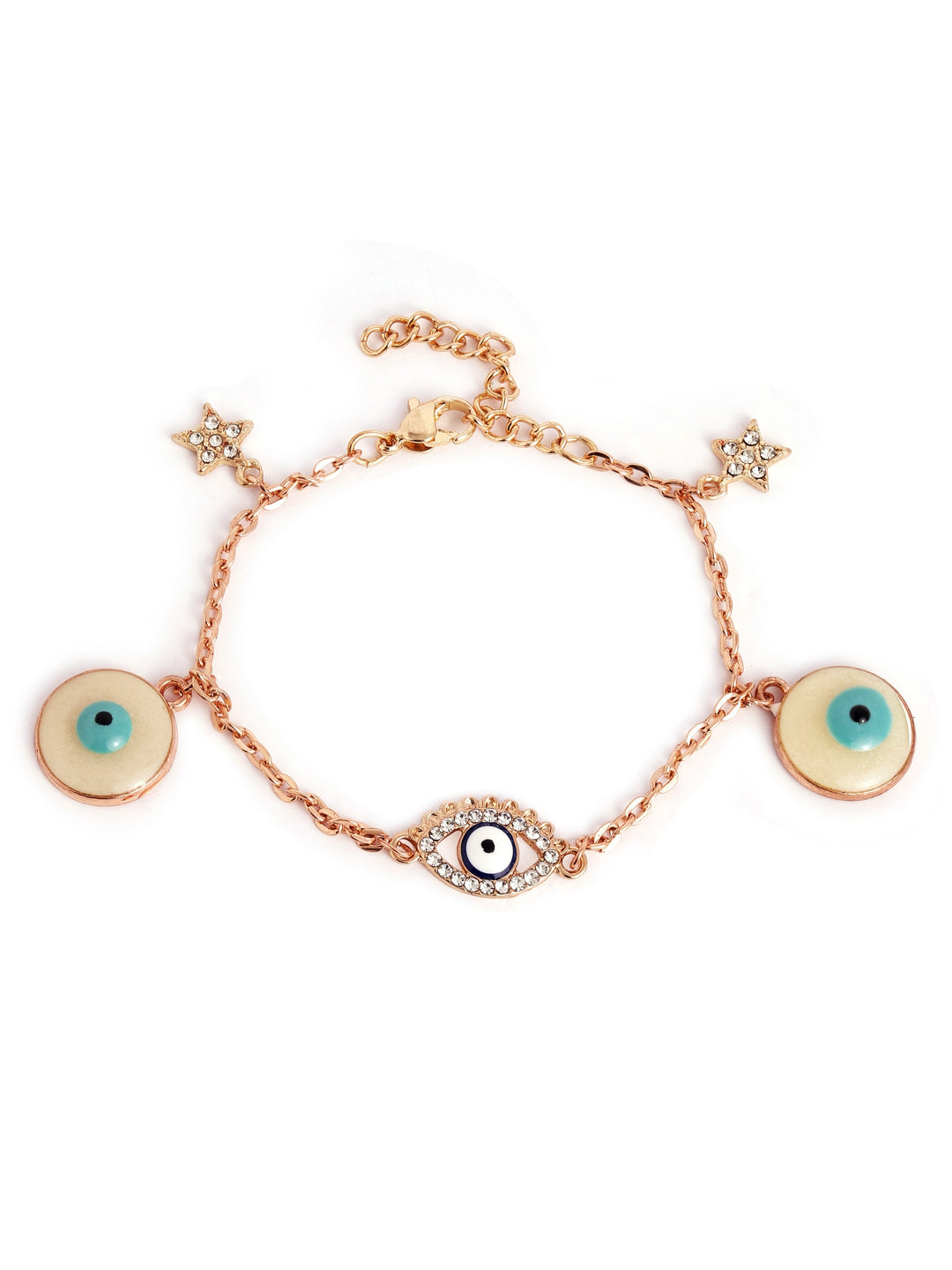 Evil Eye Star Gold Plated Chain Elegance Adjustable Bracelet