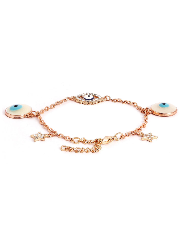 Evil Eye Star Gold Plated Chain Elegance Adjustable Bracelet