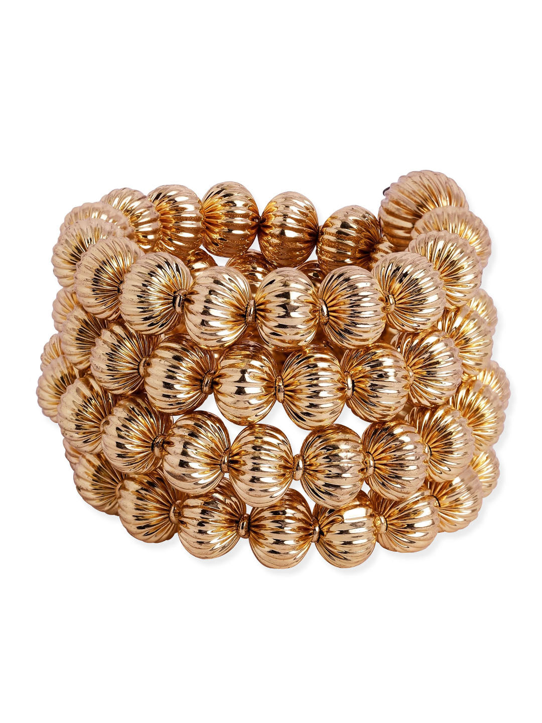 Gold Ball Flexible Layered Gold Plated Contemporary Bracelet