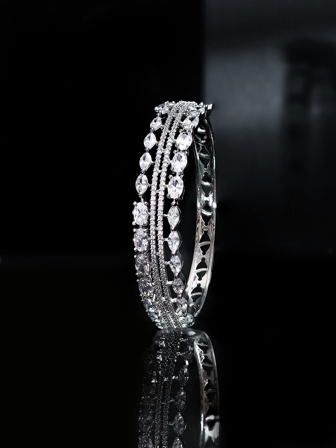 AD Silver Plated Statement Design Fancy Bracelet
