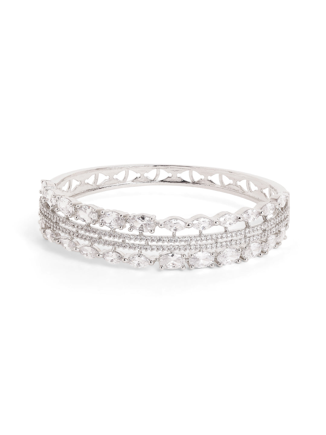 AD Silver Plated Statement Design Fancy Bracelet