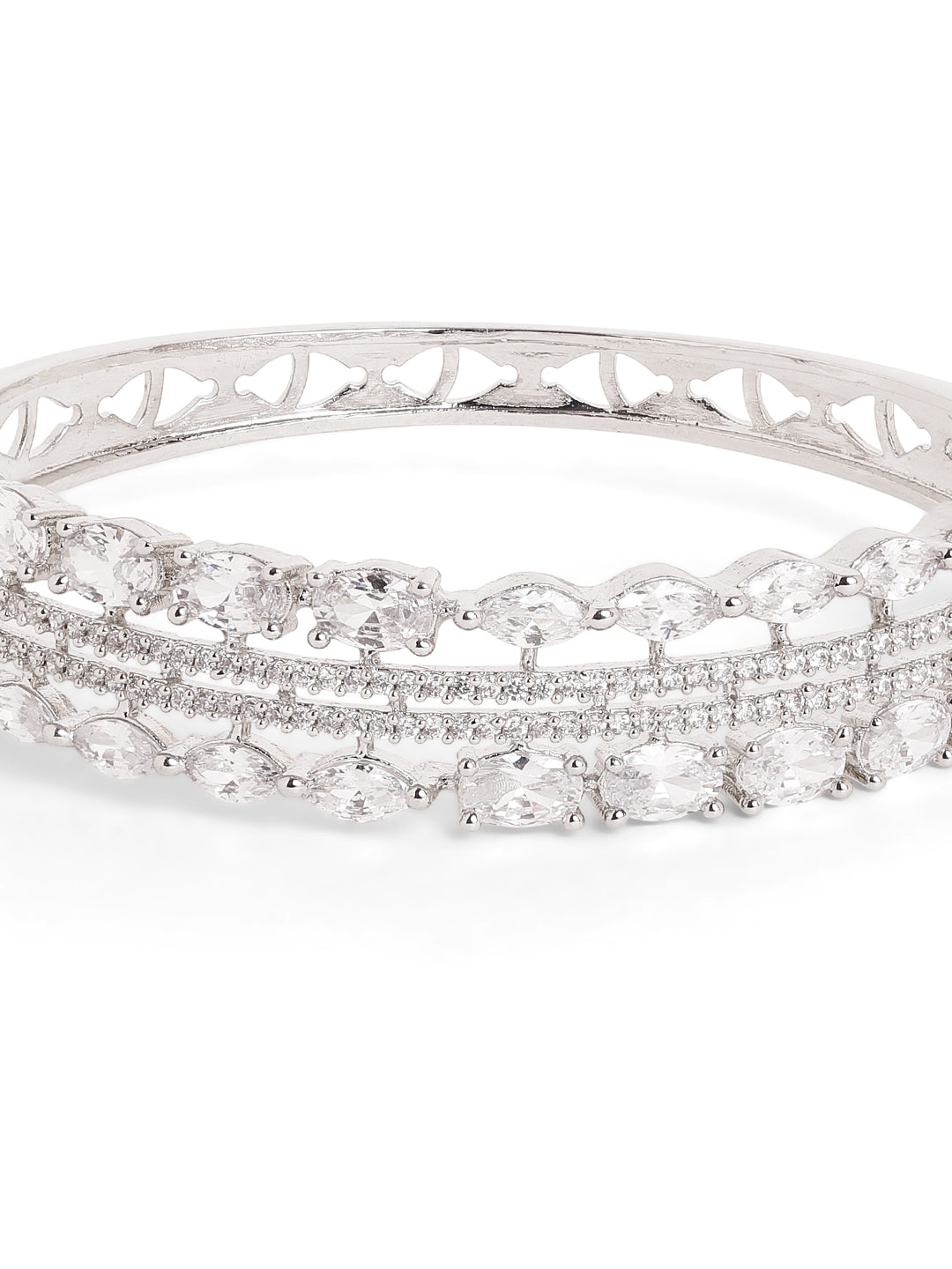 AD Silver Plated Statement Design Fancy Bracelet
