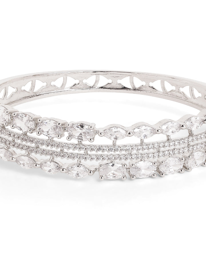 AD Silver Plated Statement Design Fancy Bracelet