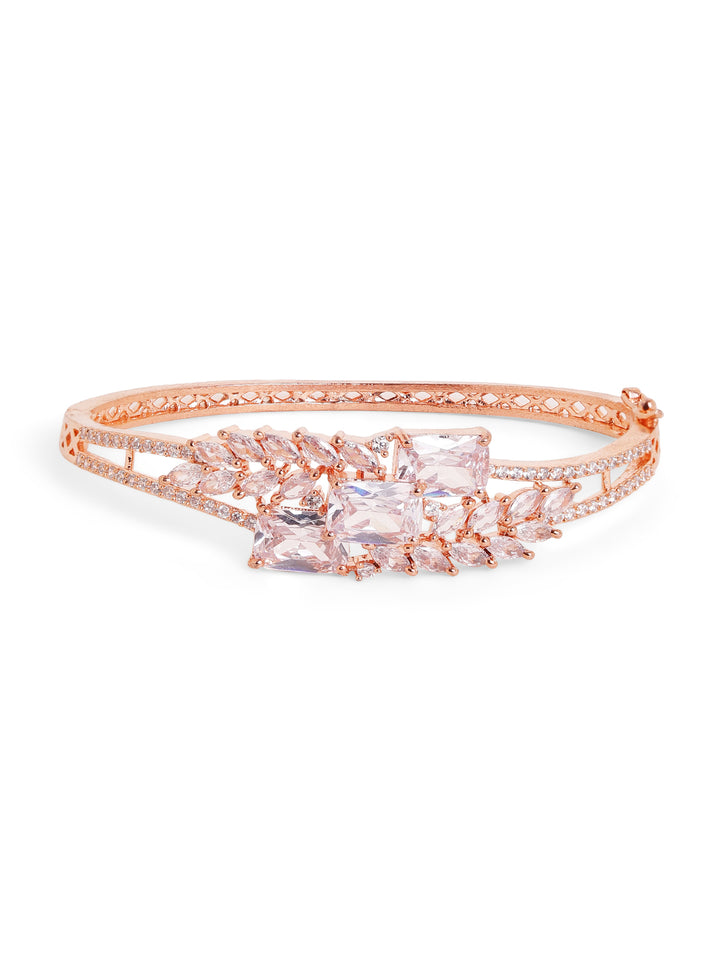 Statement Pattern Rosegold Elegance AD Stoned Fancy Bracelet