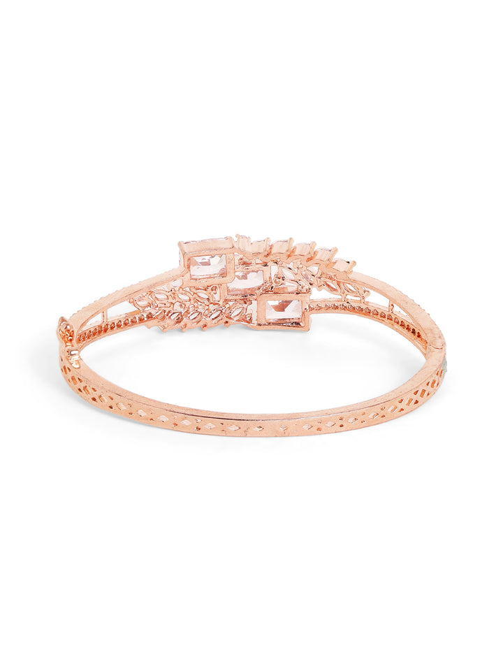 Statement Pattern Rosegold Elegance AD Stoned Fancy Bracelet