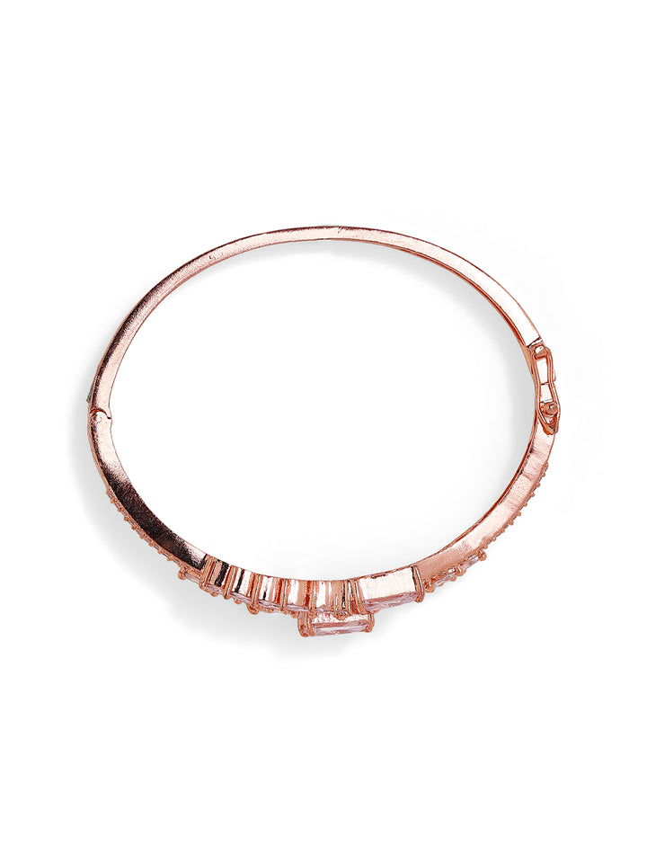 Statement Pattern Rosegold Elegance AD Stoned Fancy Bracelet