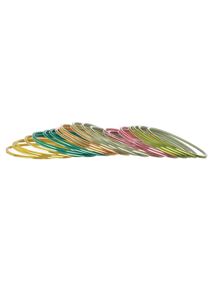 Priyaasi Solid Glossy Multicolor Bangle Set of 24