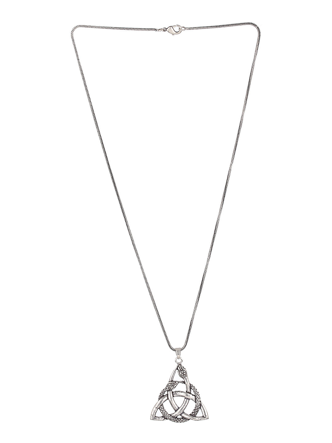 Snake Triad Silver-Plated Pendant Chain for Men