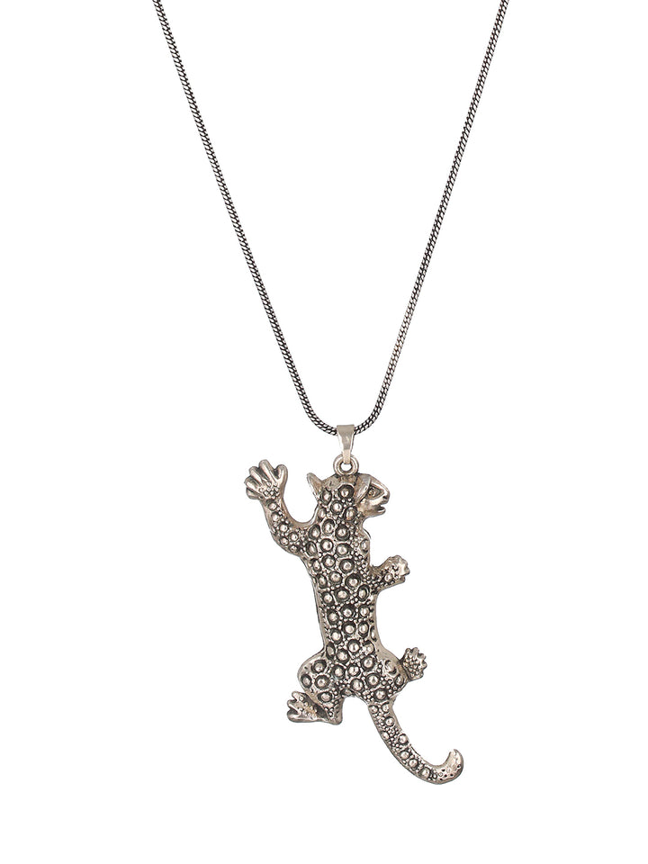 Leopard Silver-Plated Pendant Chain for Men