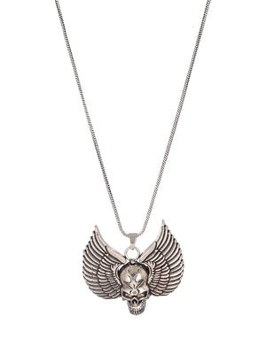 Skull got Wings Silver-Plated Pendant Chain for Men – Priyaasi