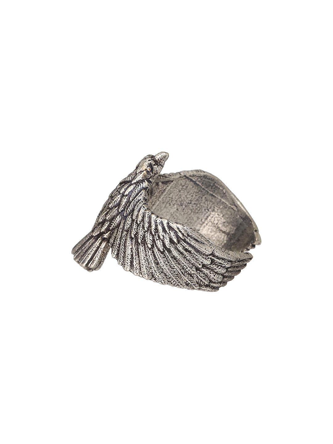 Bold by Priyaasi Eagle Silver-Plated Adjustable Ring for Men