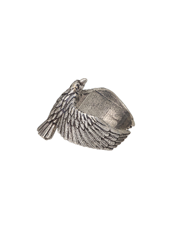 Bold by Priyaasi Eagle Silver-Plated Adjustable Ring for Men