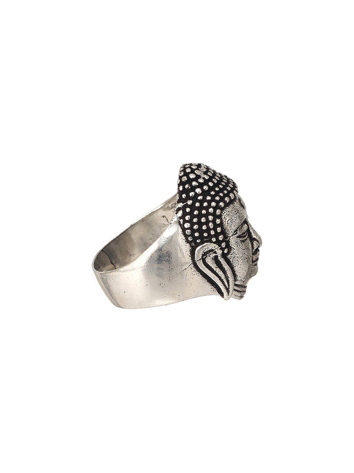 Bold by Priyaasi Beaming Buddha Silver-Plated Ring for Men