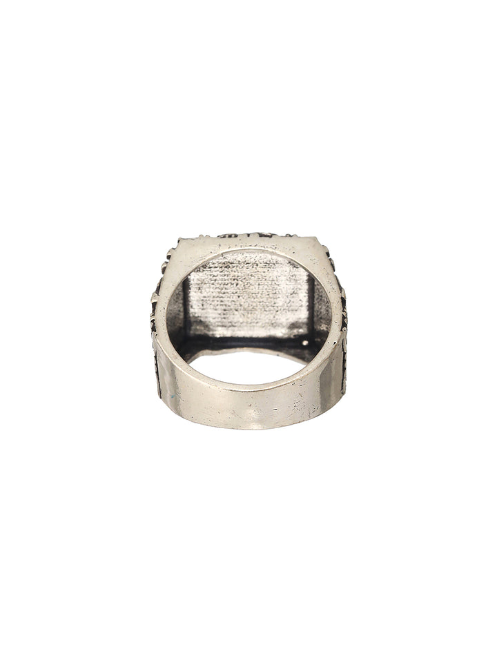 Bold by Priyaasi Spade Block Silver-Plated Ring for Men