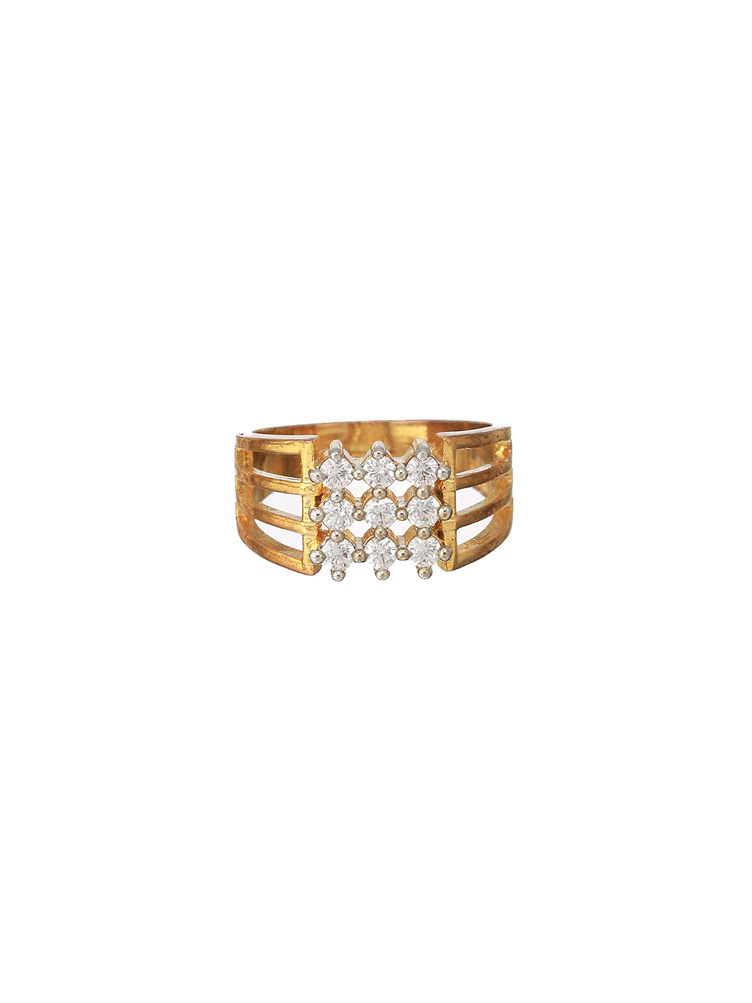 Bold by Priyaasi Quad Stone-Studded Gold-Plated Ring for Men