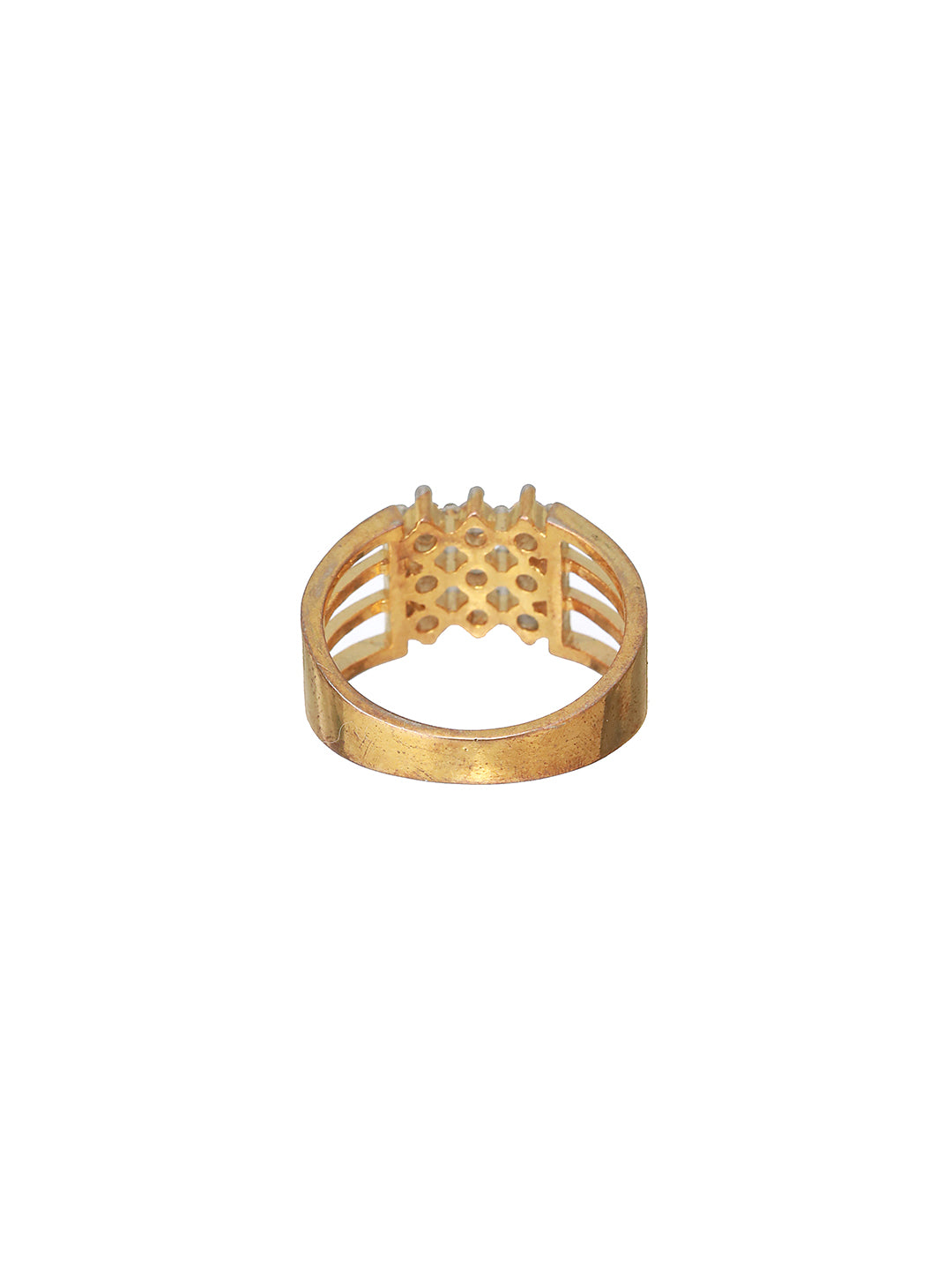 Bold by Priyaasi Quad Stone-Studded Gold-Plated Ring for Men