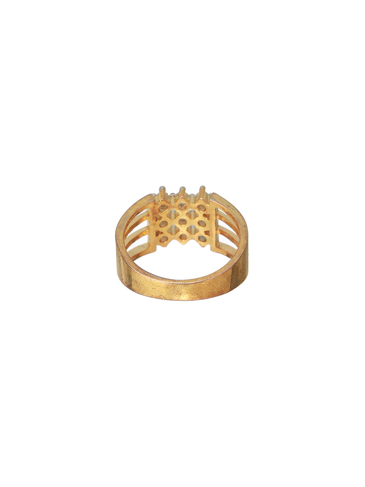 Bold by Priyaasi Quad Stone-Studded Gold-Plated Ring for Men