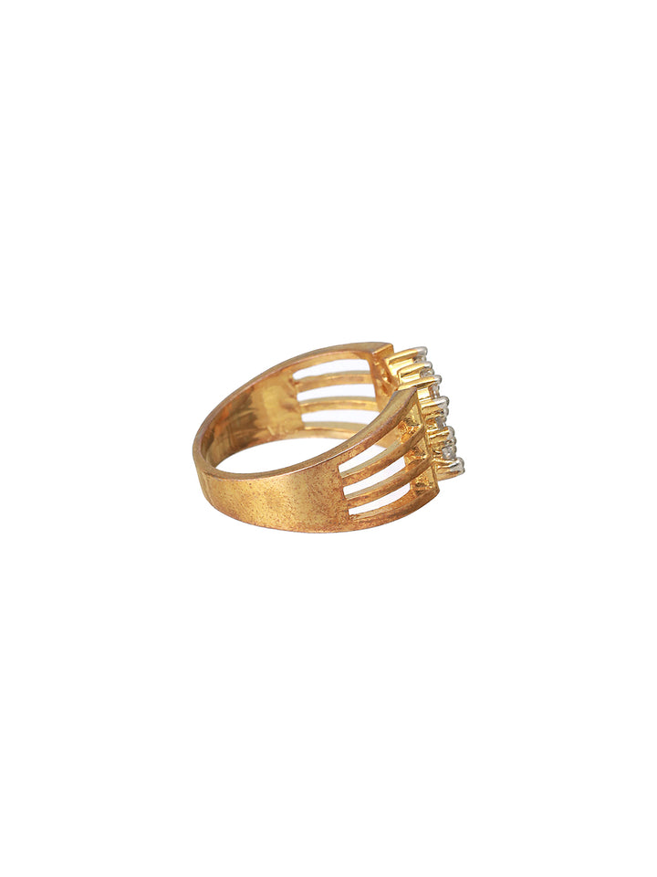 Bold by Priyaasi Quad Stone-Studded Gold-Plated Ring for Men