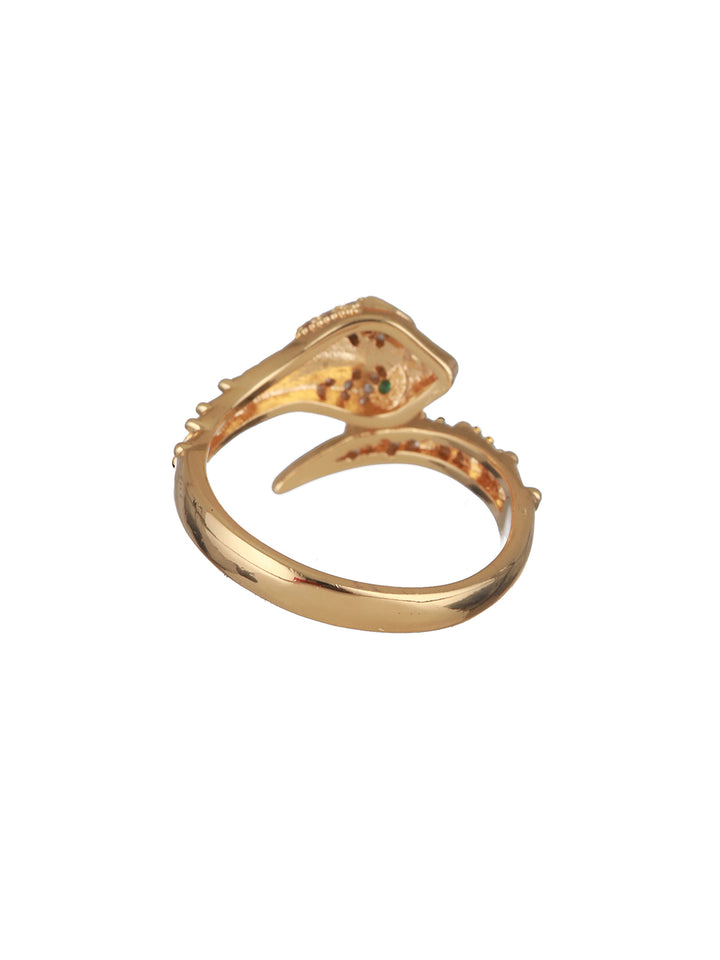 Prita by Priyaasi Gold Plated Snake Bracelet & Ring Set