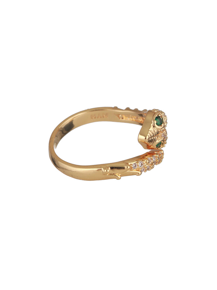 Prita by Priyaasi Gold Plated Snake Bracelet & Ring Set