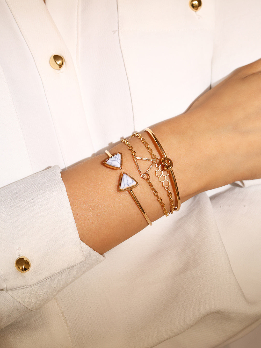 Priyaasi Fashionary Combo Gold Plated Trendy Bracelets