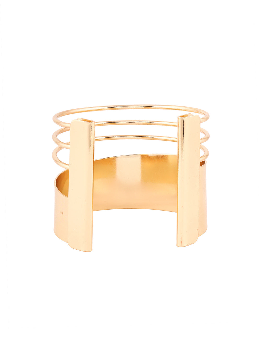 Priyaasi Gold Plated Metal Coil Adjustable Cuff Fashionary Bracelet