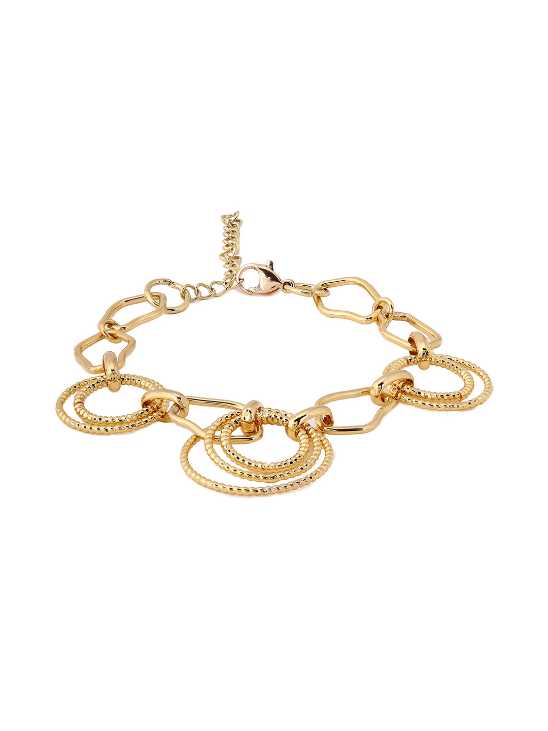 Prita Circle Links Chain Gold Plated Bracelet