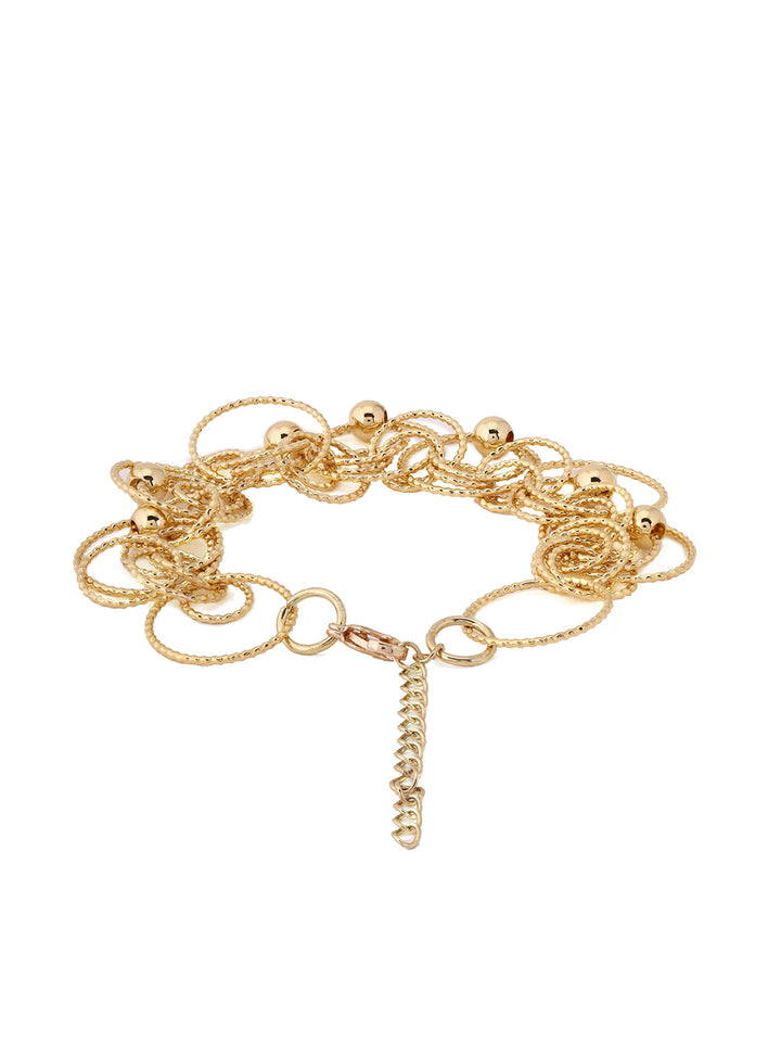 Prita Circles Linked Chain Gold Plated Bracled
