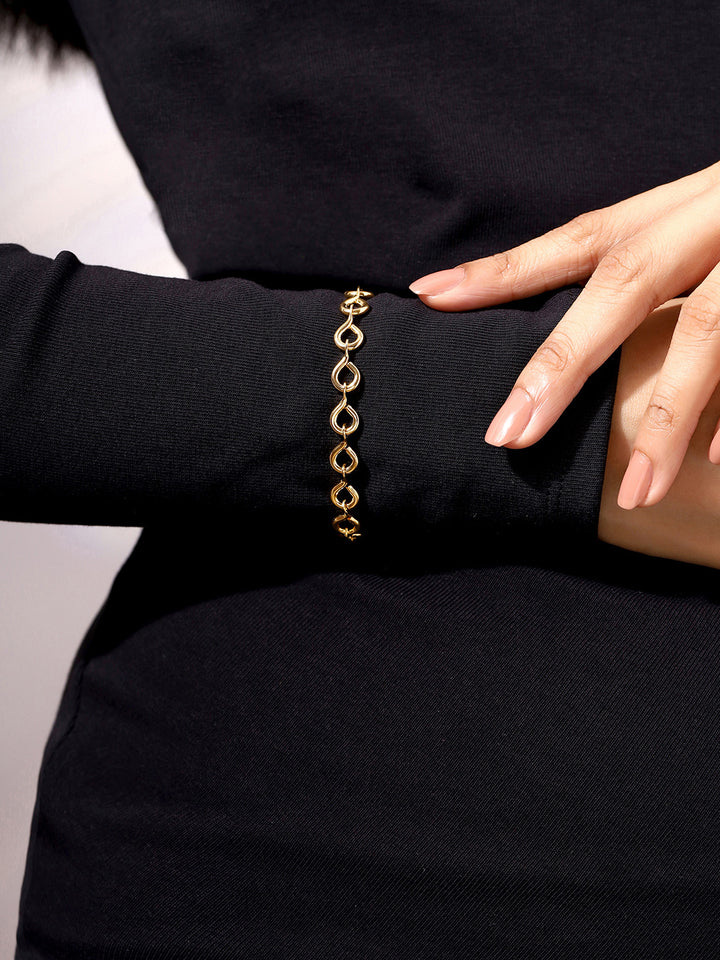 Prita Simple Gold Plated Link Chain Bracelet