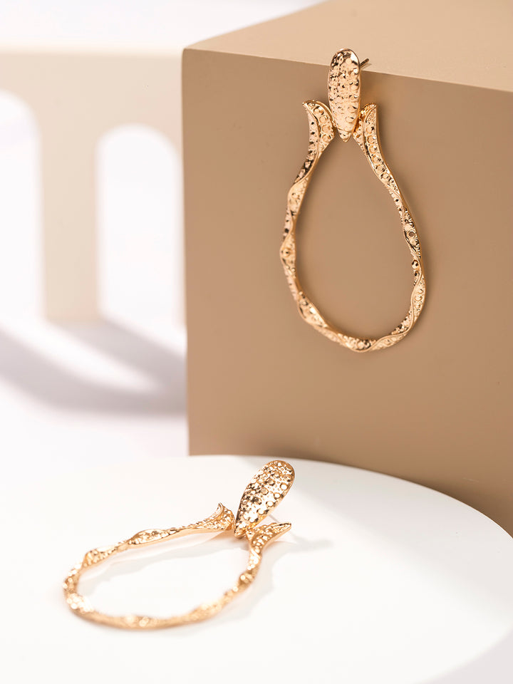 Prita by Priyaasi Gold Plated Contemporary Drop Earrings