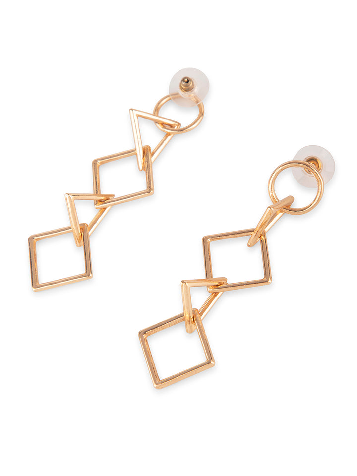 Prita by Priyaasi Gold Plated Geometric Drop Earrings