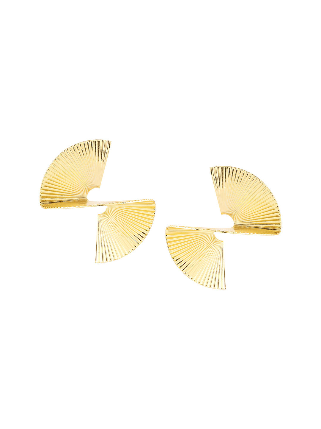 Priyaasi Swirl Designary Stud Gold Plated Earrings