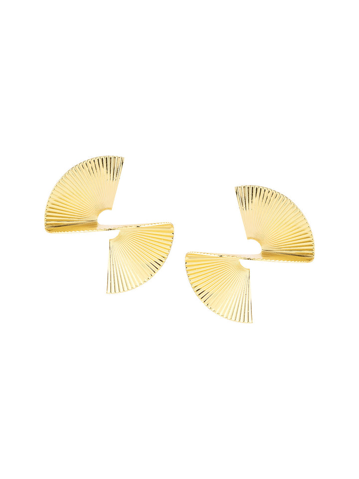 Priyaasi Swirl Designary Stud Gold Plated Earrings