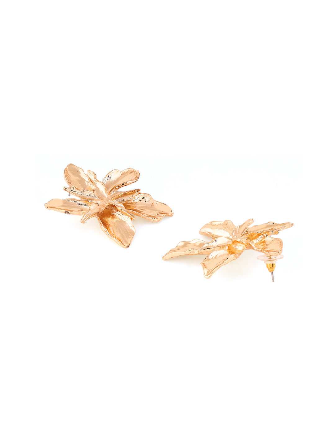 Priyaasi Chic Metallic Floral Fashionary Stud Earrings